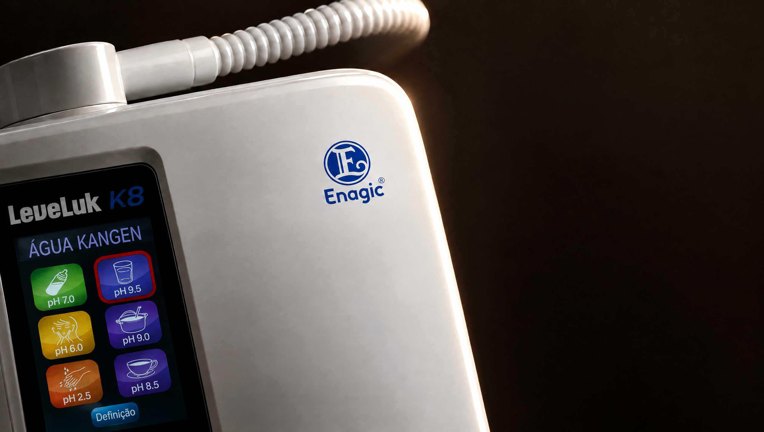 Logo da Enagic® na LeveLuk K8